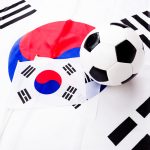 South Korean flag and football